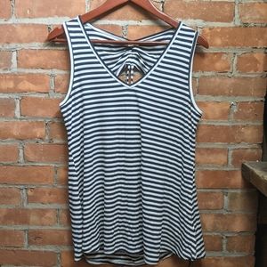 Jane & Delancey Striped Ribbed Swing Tank